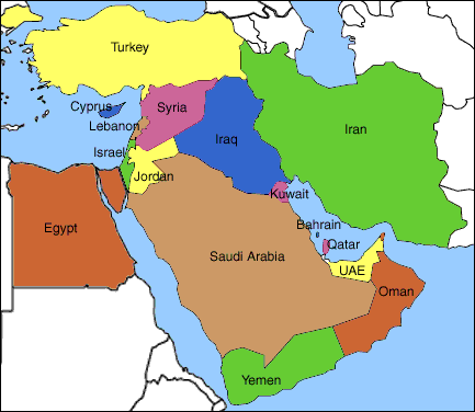 World Map Middle East